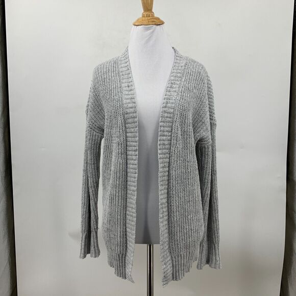 American Eagle Cardigan Womens XS Extra Small Gray Knit Long Sleeve Open Front - Picture 2 of 12